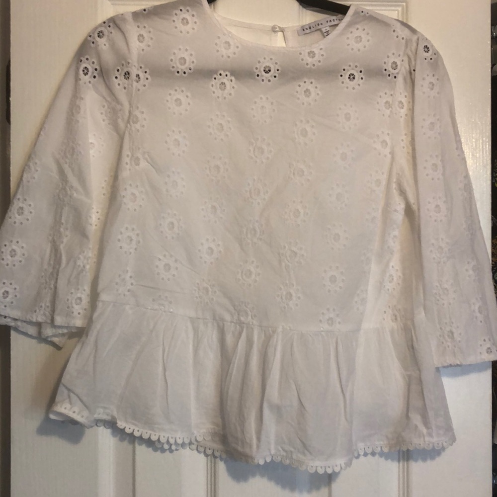 English Factory Cotton Peplum Blouse, XS 🎊🎉